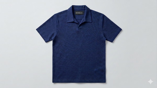 Premium V-Neck Polo | Deep Blue