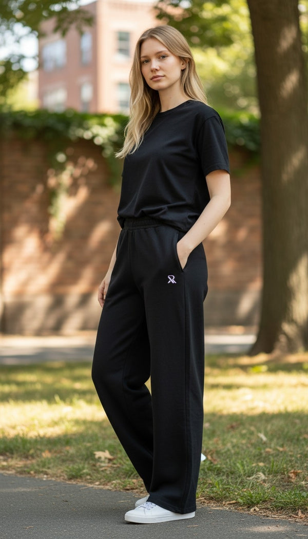 Rovelle Shadow Loose Fit Street Trousers Black Pakistan front view