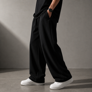 Rovelle Shadow Trousers Black side view full length Pakistan