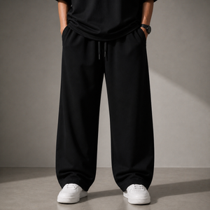 Rovelle Loose Fit Black Street Trousers back view Pakistan