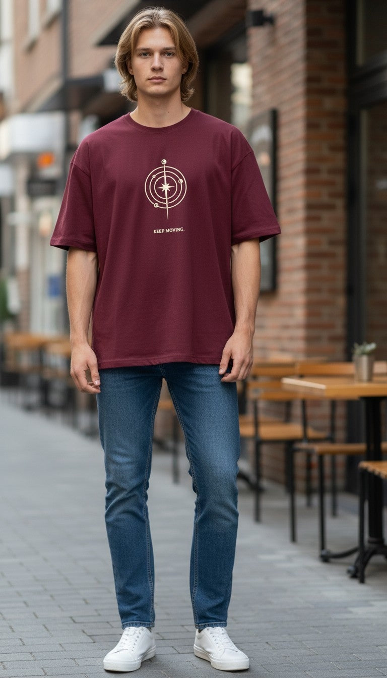 Essential Oversized Tee | Maroon