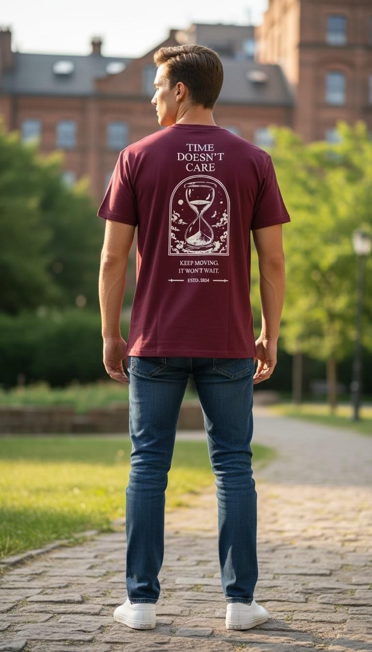 Rovelle Maroon Tee drop shoulder premium Pakistan