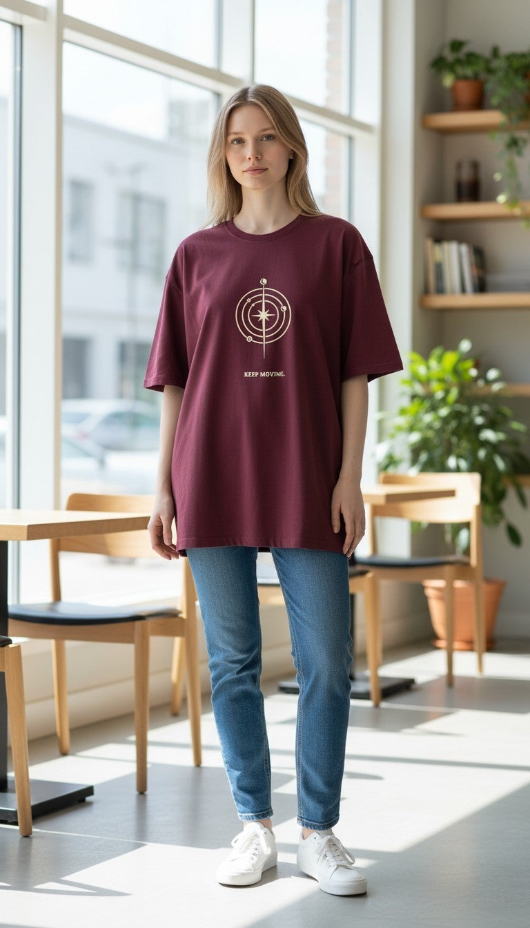 Essential Oversized Tee | Maroon