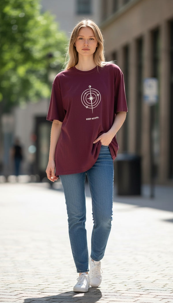 Essential Oversized Tee | Maroon