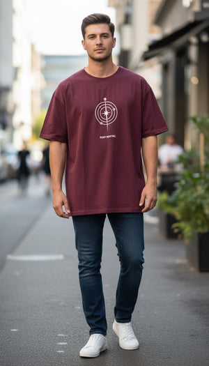 Essential Oversized Tee | Maroon