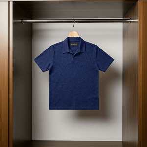 Rovelle Premium Blue Polo V-Neck hanger streetwear Pakistan